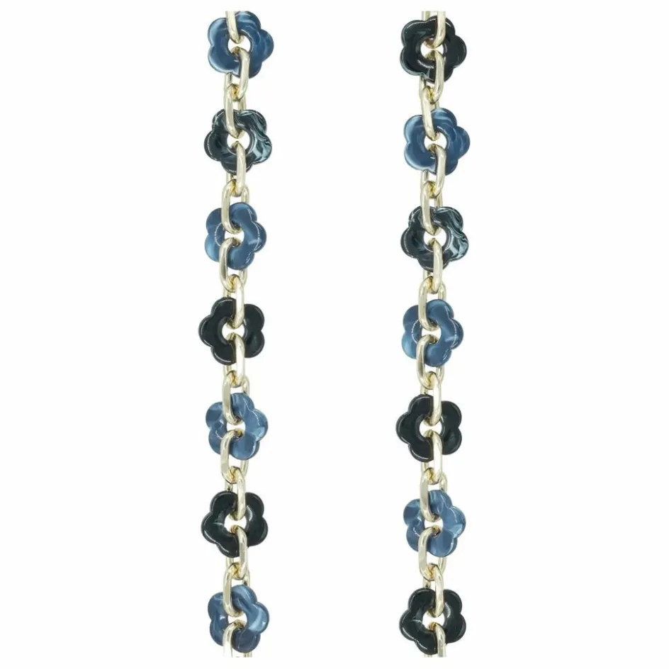 Clearance LaCoqueFrançaise Chaine Longue Cassy Fleurs 120 cm | Bleu