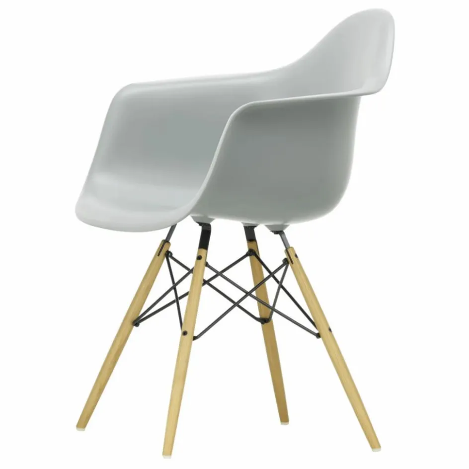 Discount Vitra Chaise DAW - piétement érable - Charles & Ray Eames | Gris clair