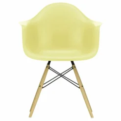 New Vitra Chaise DAW - piétement érable - Charles & Ray Eames | Jaune citron