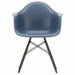 New Vitra Chaise DAW - piétement érable - Charles & Ray Eames | Bleu de mer