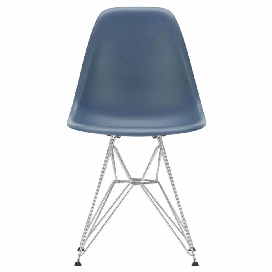 Hot Vitra Chaise DSR Plastic - piètement Chromé - Charles & Ray Eames | Bleu de mer