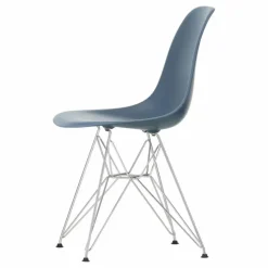 Hot Vitra Chaise DSR Plastic - piètement Chromé - Charles & Ray Eames | Bleu de mer