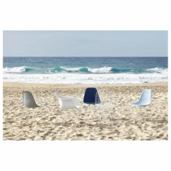 Vitra Chaise DSR Plastic - piètement blanc epoxy - Charles & Ray Eames | Gris clair