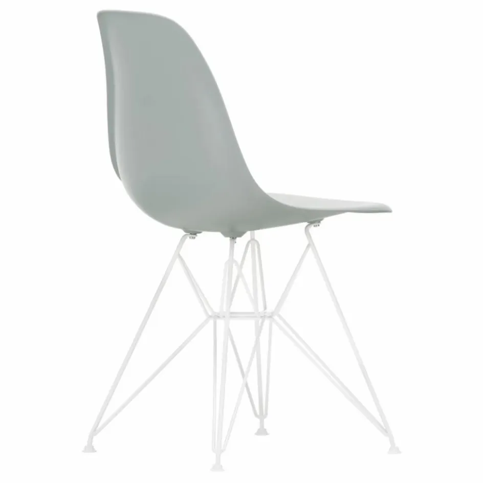 Vitra Chaise DSR Plastic - piètement blanc epoxy - Charles & Ray Eames | Gris clair