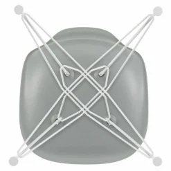 Vitra Chaise DSR Plastic - piètement blanc epoxy - Charles & Ray Eames | Gris clair