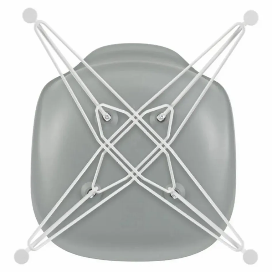 Vitra Chaise DSR Plastic - piètement blanc epoxy - Charles & Ray Eames | Gris clair