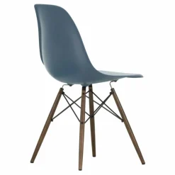 Outlet Vitra Chaise DSW plastic - piètement érable - Charles & Ray Eames | Bleu de mer