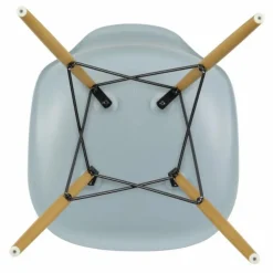 New Vitra Chaise DSW plastic - piètement érable - Charles & Ray Eames | Gris bleuté