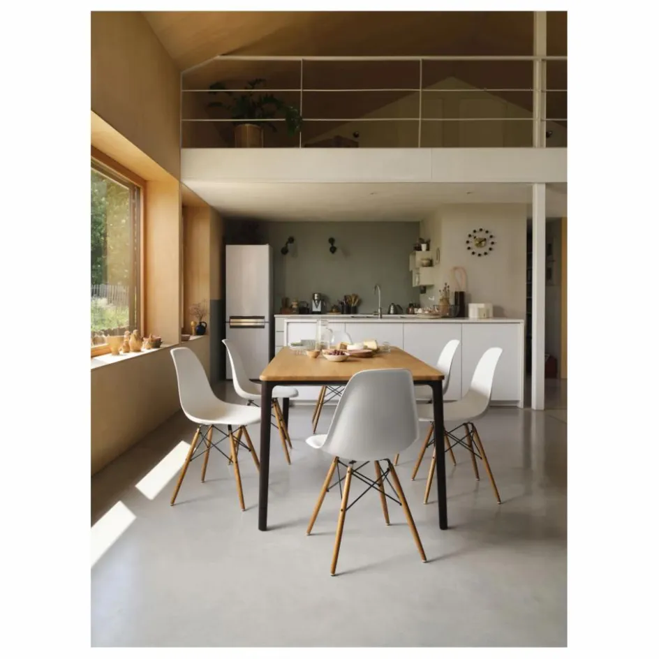 Best Vitra Chaise DSW plastic - piètement érable - Charles & Ray Eames | Blanc