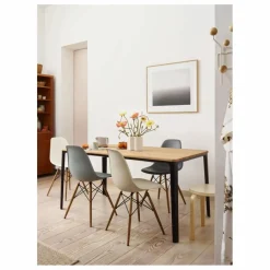 Best Vitra Chaise DSW plastic - piètement érable - Charles & Ray Eames | Blanc