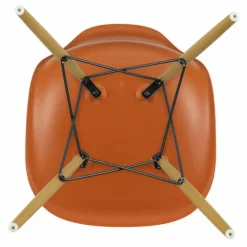 Clearance Vitra Chaise DSW plastic - piètement érable - Charles & Ray Eames | Orange Rouille