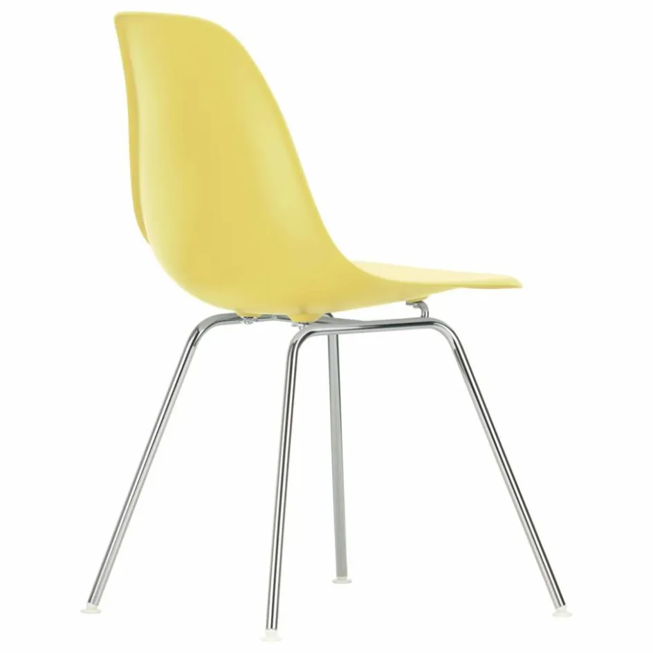 Online Vitra Chaise DSX Plastic - piètement Chromé - Charles & Ray Eames | Jaune citron