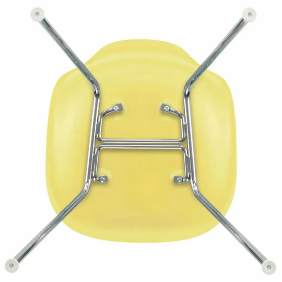 Online Vitra Chaise DSX Plastic - piètement Chromé - Charles & Ray Eames | Jaune citron