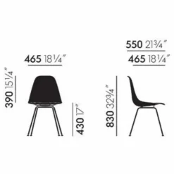 Online Vitra Chaise DSX Plastic - piètement Chromé - Charles & Ray Eames | Jaune citron