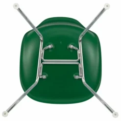 Discount Vitra Chaise DSX Plastic - piètement Chromé - Charles & Ray Eames | Vert émeraude