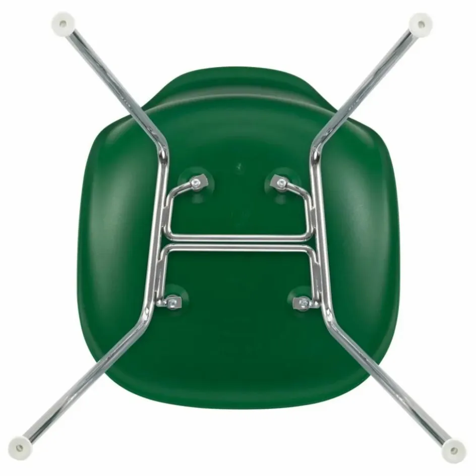 Discount Vitra Chaise DSX Plastic - piètement Chromé - Charles & Ray Eames | Vert émeraude
