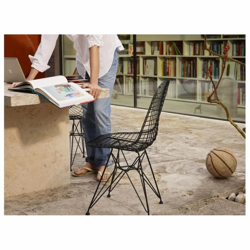 Online Vitra Chaise Eames wire DKR piètement epoxy | Basic Dark