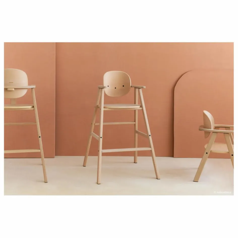 Discount Nobodinoz Chaise haute évolutive en bois massif Growing green Naturel