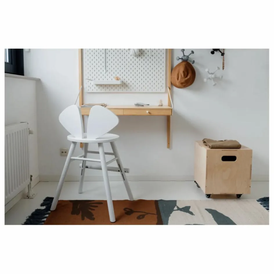 Nofred Chaise junior en chêne Souris | Blanc
