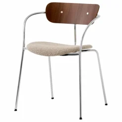 & Tradition Chaises, Tabourets, Bancs*Chaise Pavilion avec accoudoirs AV4 piètement chromé |