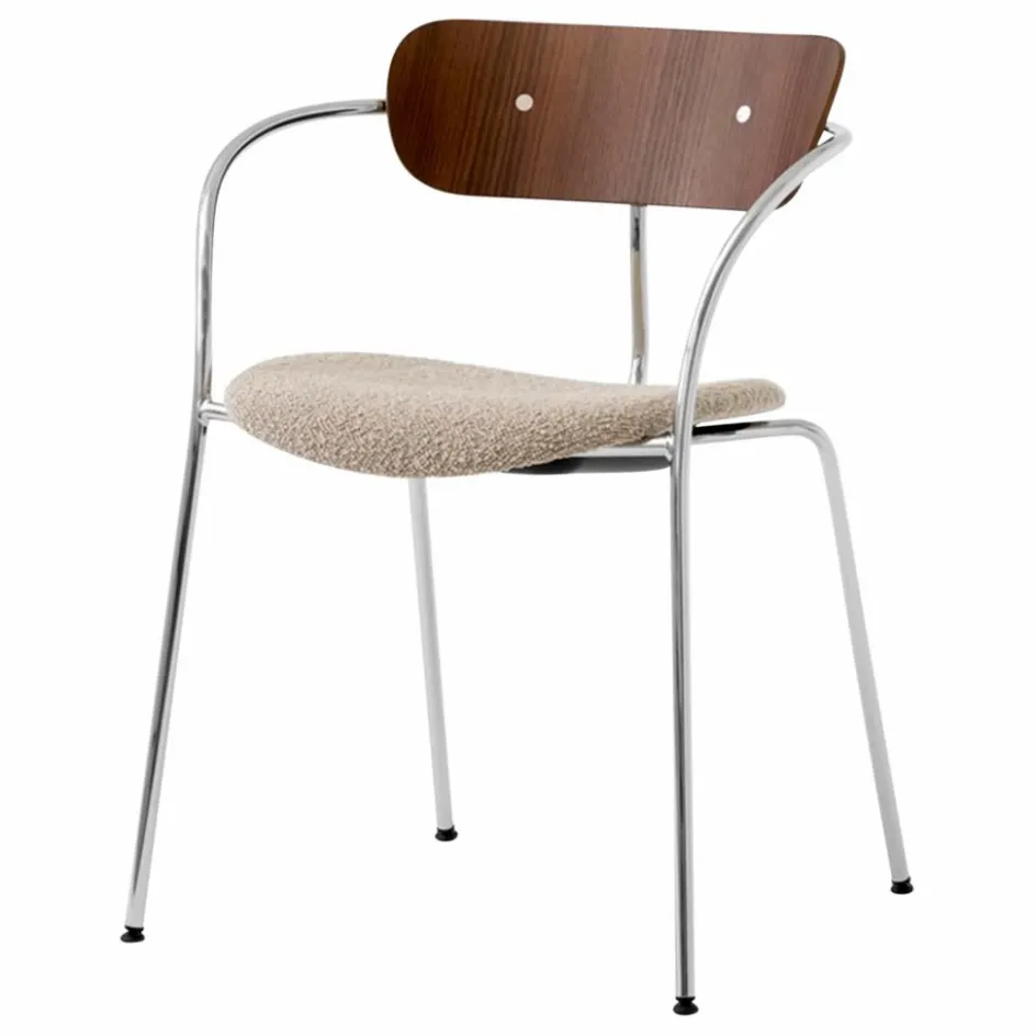 & Tradition Chaises, Tabourets, Bancs*Chaise Pavilion avec accoudoirs AV4 piètement chromé |