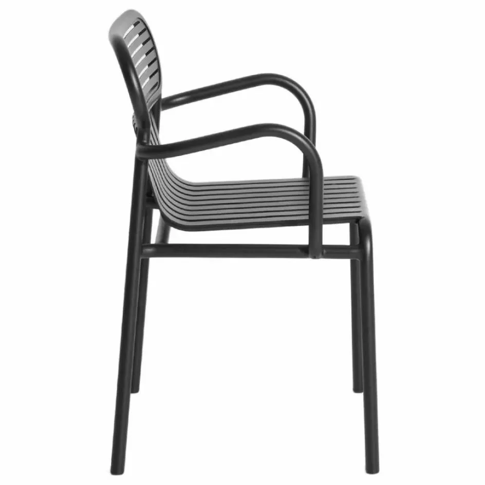 Online Petite friture Chaise Week-end avec accoudoirs - Set de 2 | Noir