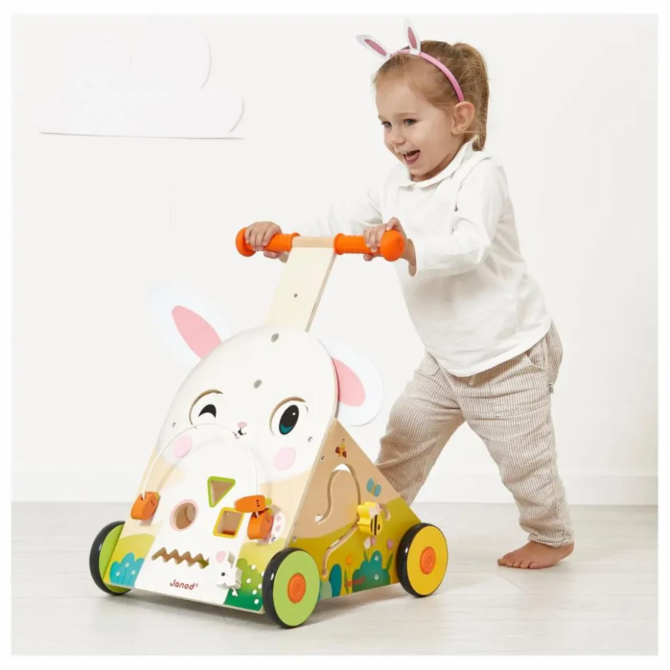 New Janod Chariot lapin Multicolore
