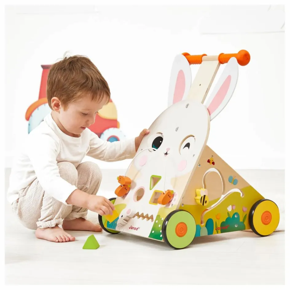 New Janod Chariot lapin Multicolore