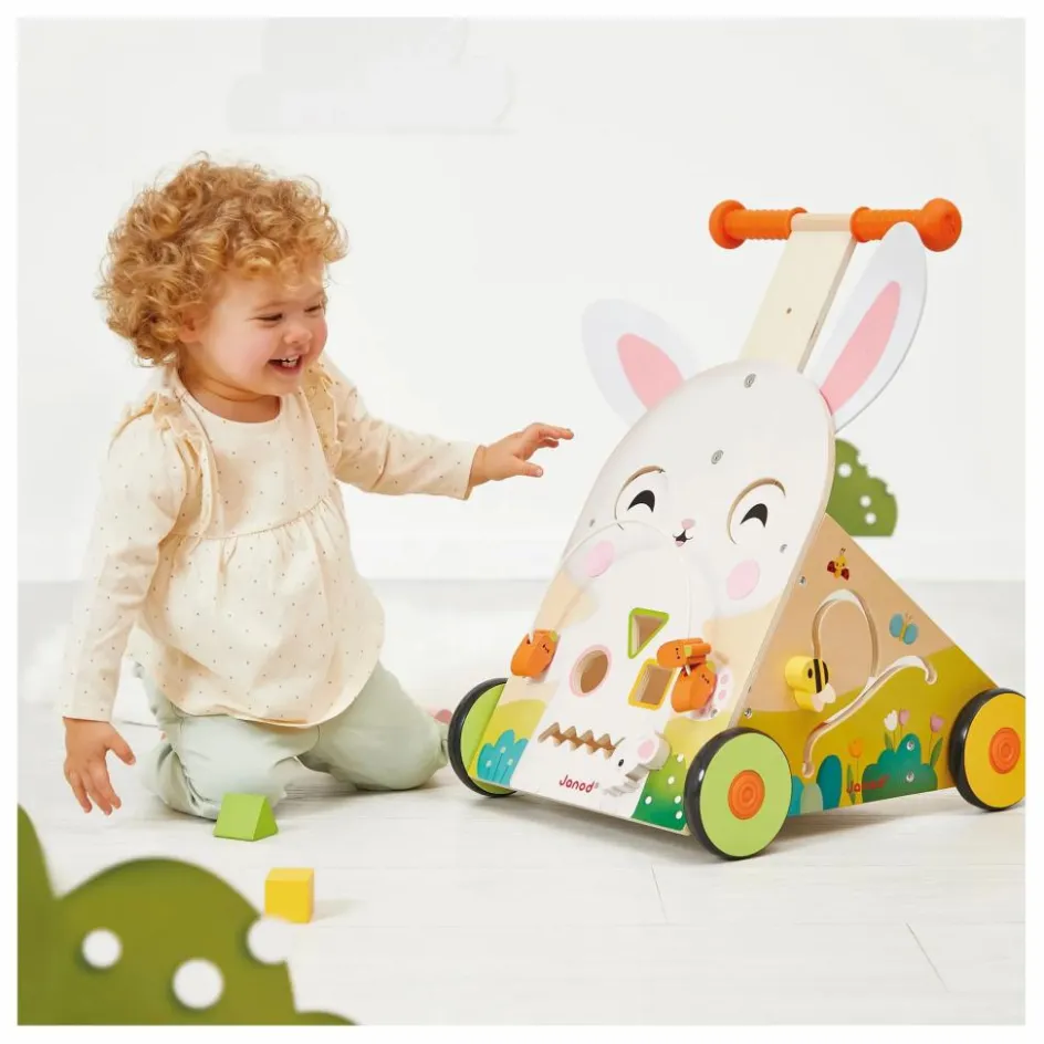 New Janod Chariot lapin Multicolore