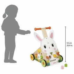New Janod Chariot lapin Multicolore