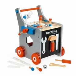Janod Chariot magnétique Brico'Kids en bois avec 25 accessoires| Bricolage