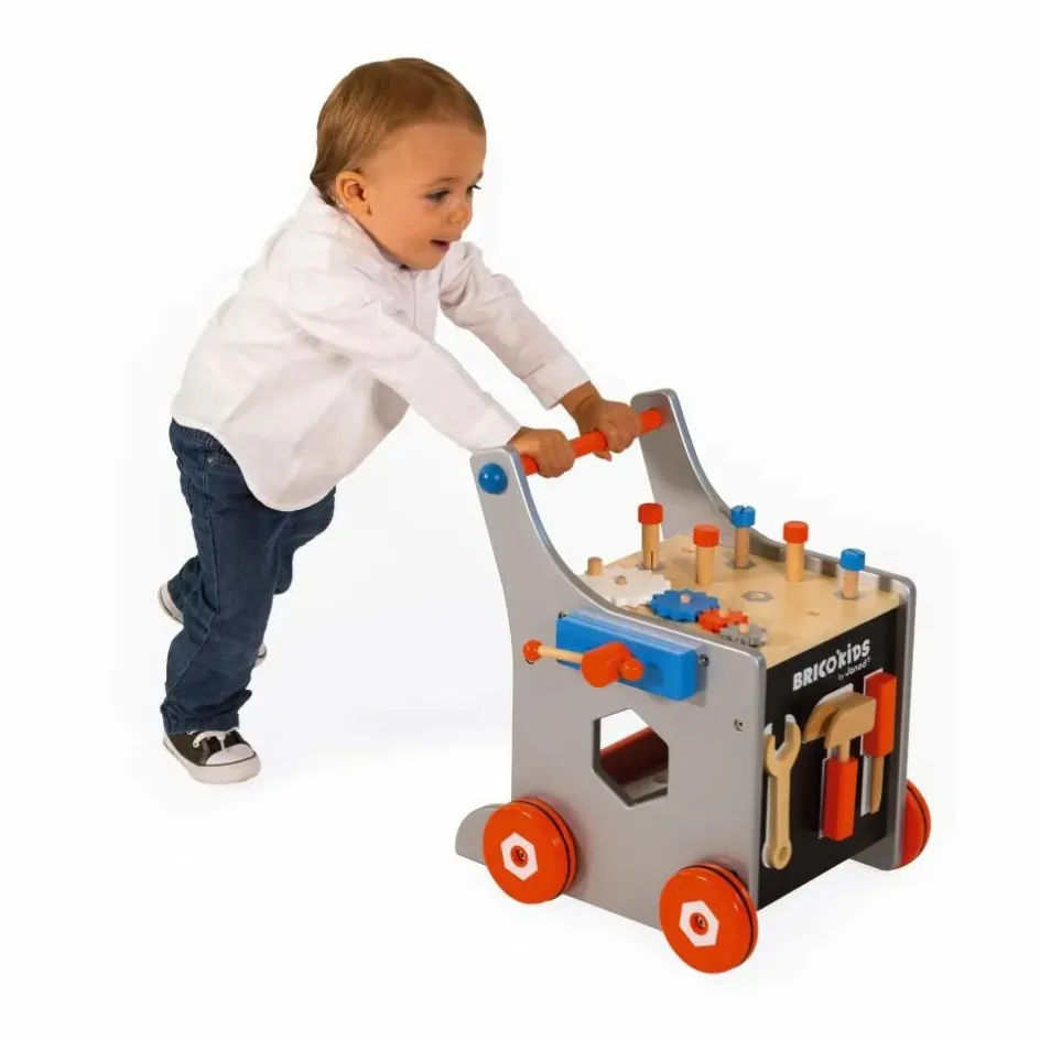 Janod Chariot magnétique Brico'Kids en bois avec 25 accessoires| Bricolage