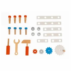 Janod Chariot magnétique Brico'Kids en bois avec 25 accessoires| Bricolage