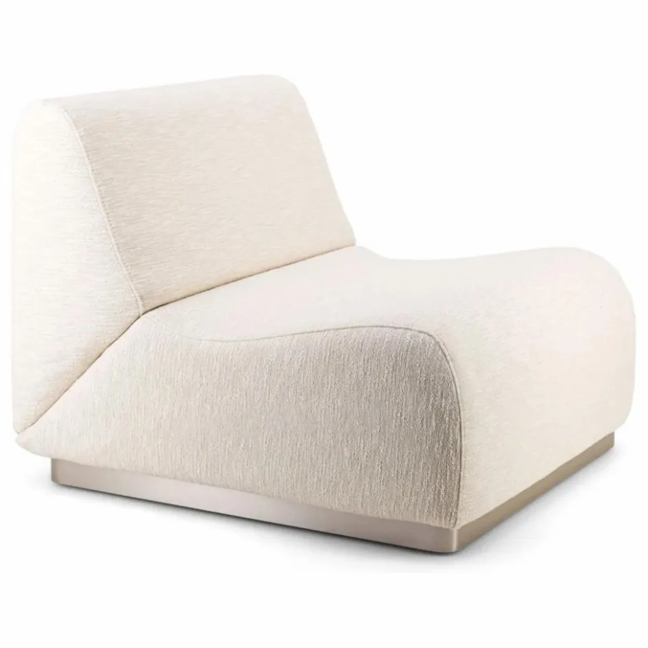 Sale The Socialite Family Chauffeuse modulable Rotondo en tissu tramé | Crème