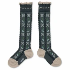 Clearance Collégien Chaussettes Cerise Nœuds | Gris anthracite