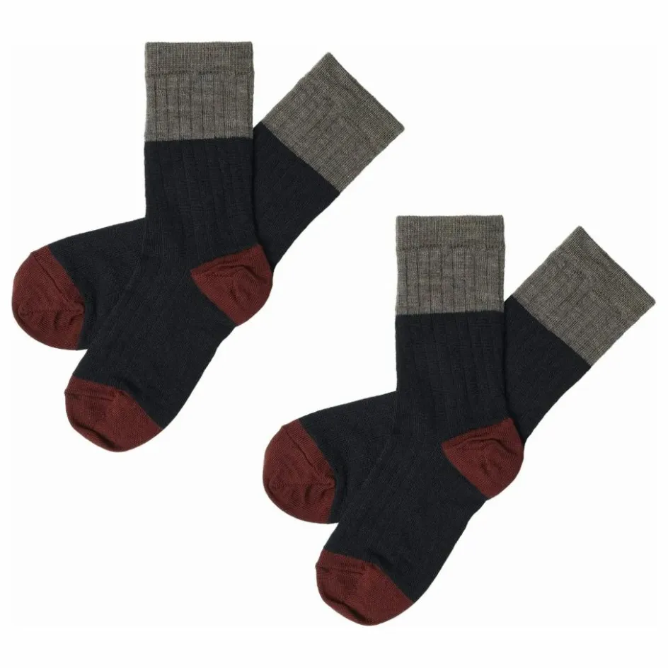 Best FUB Chaussettes Colorblock Laine | Bleu marine