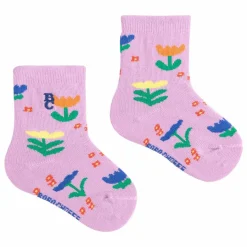 Hot Bobo Choses Chaussettes Fleurs Coton Bio | Lilas tLilas