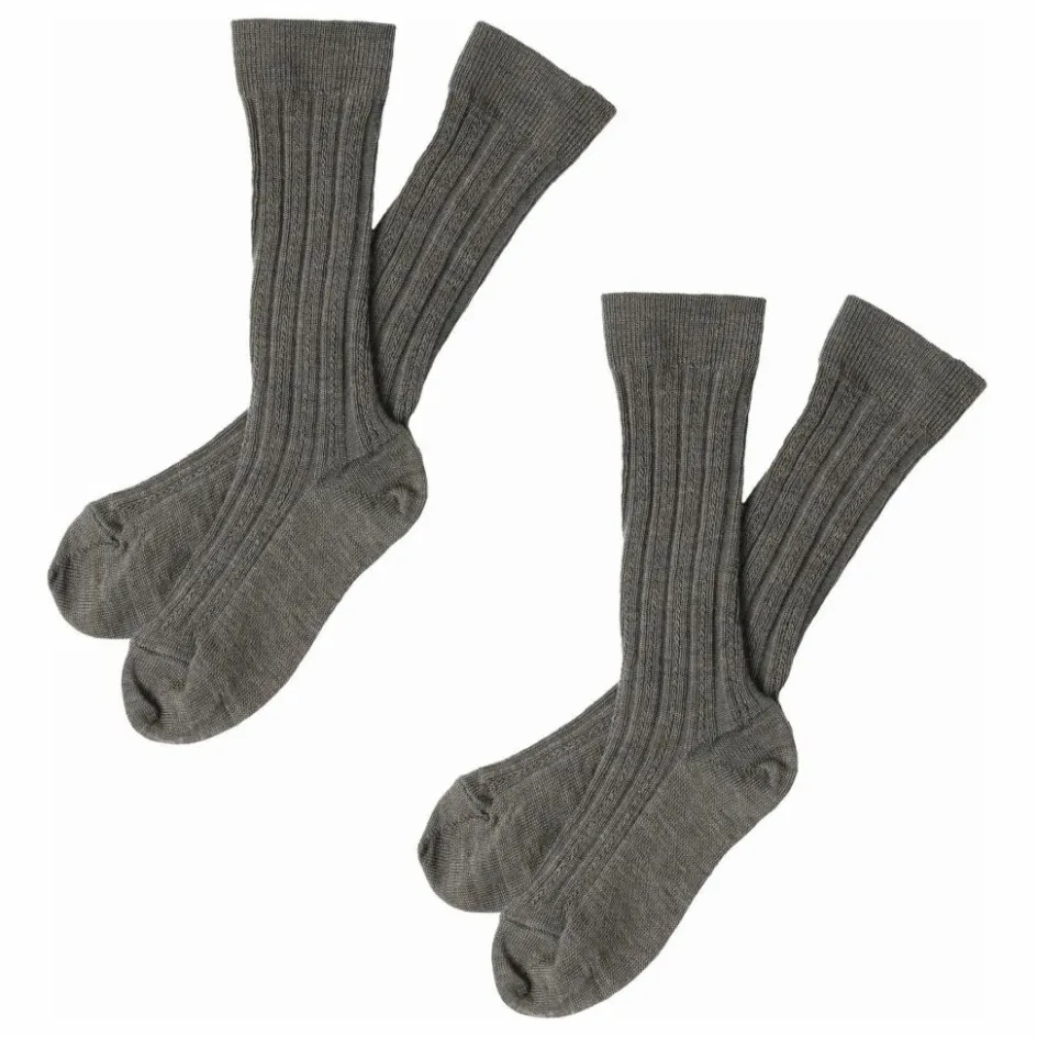 Hot FUB Chaussettes Hautes Laine | Beige foncé