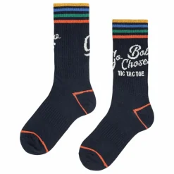 New Bobo Choses Chaussettes Hautes Tic Tac Toe Coton Bio | Bleu nuit