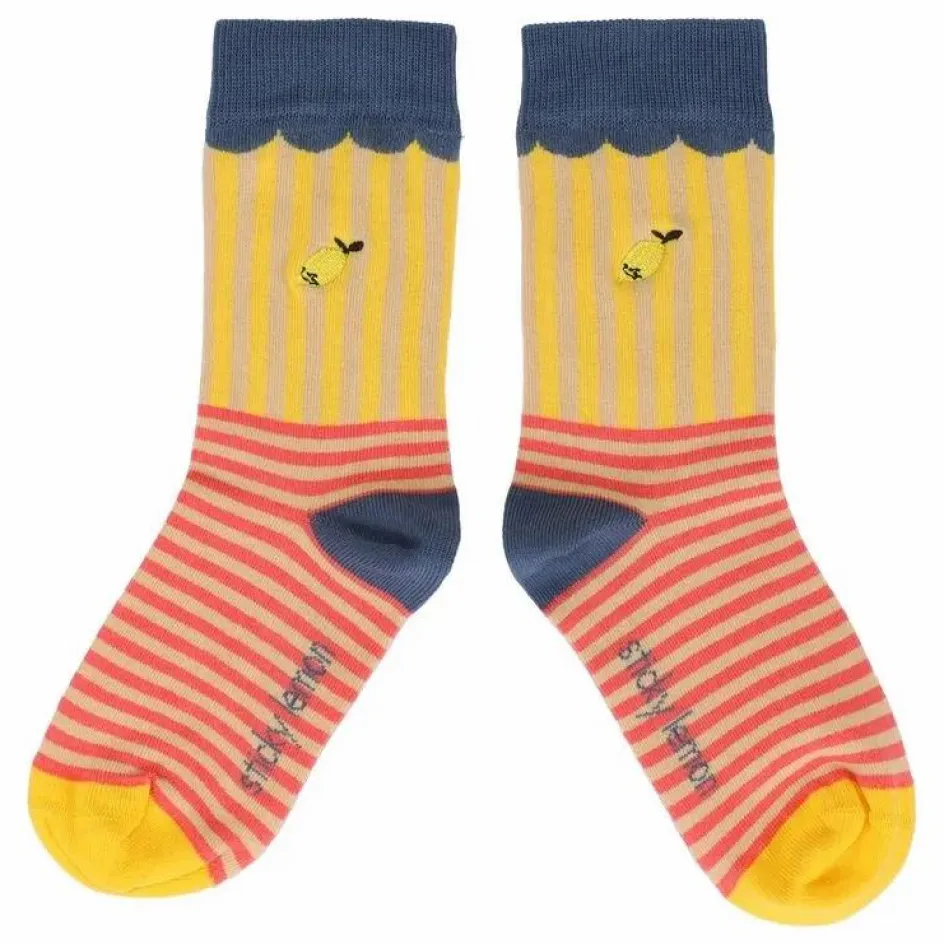 Clearance Sticky Lemon Chaussettes Rayées | Jaune