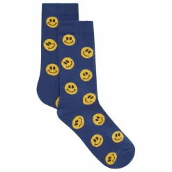 Hot Hundred Pieces CHAUSSETTES SMILEY JAUNE ET BLEU | Ecru