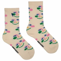 Hot Bobo Choses Chaussettes Visages | Ecru