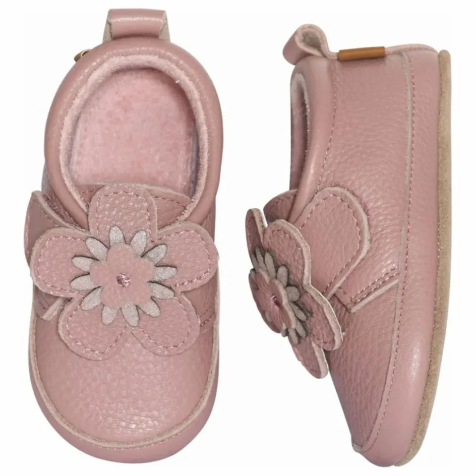 Clearance Melton Chaussons Cuir Daisy | Rose
