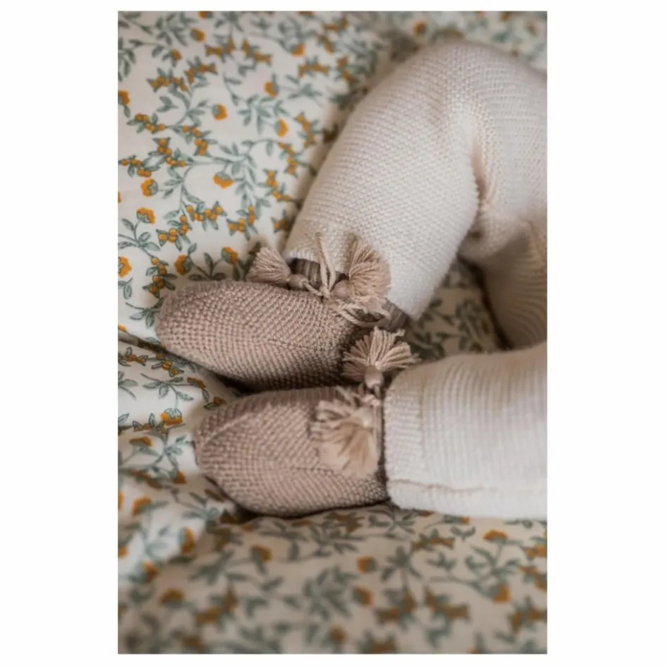 Gentil Coquelicot Chaussons*Chaussons en tricot et pochon brodé |