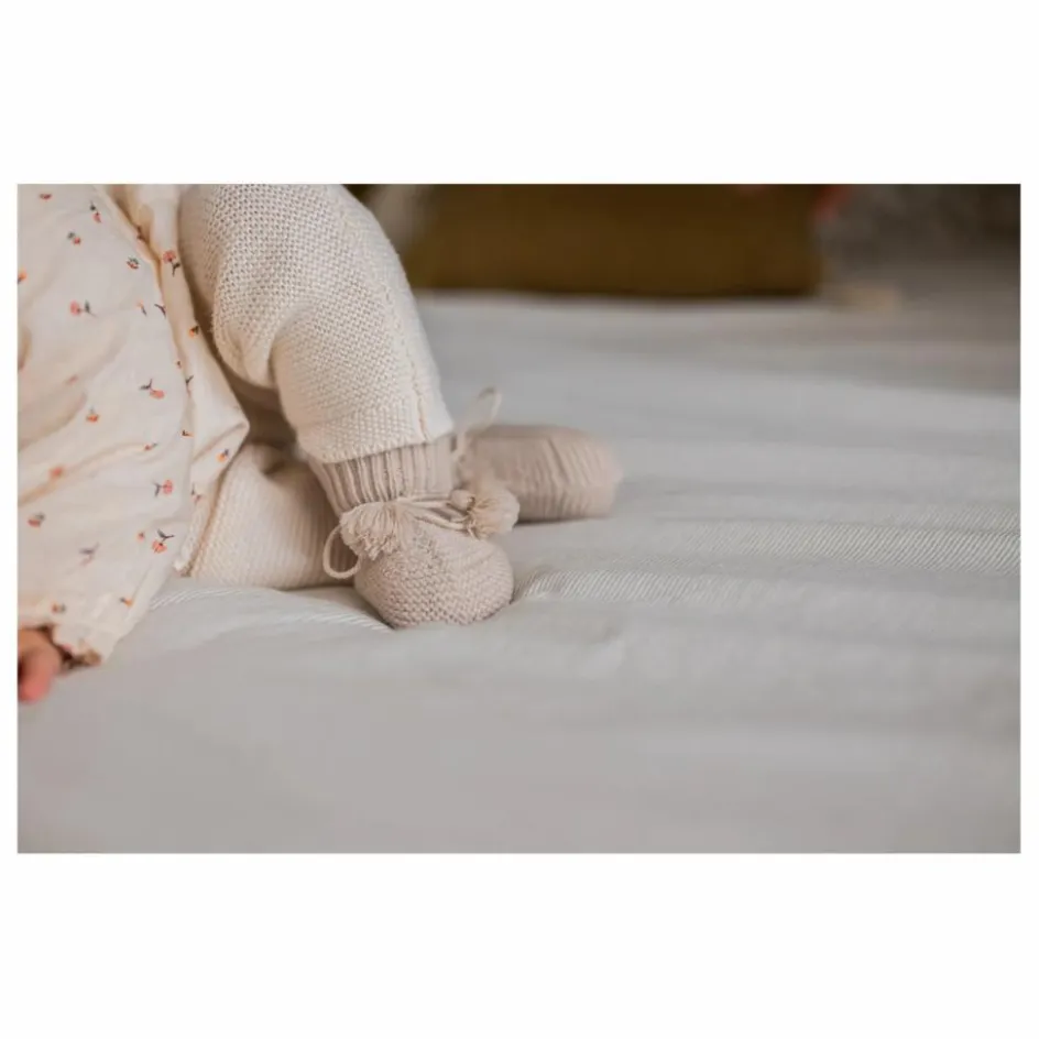 Gentil Coquelicot Chaussons*Chaussons en tricot et pochon brodé |