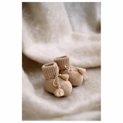 Gentil Coquelicot Chaussons en tricot et pochon brodé || Chaussons|Cadeau De Naissance