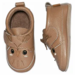 Best Melton Chaussons Hiboux Cuir | Marron