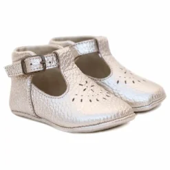 New Poppée Chaussons T-Bar Minimilton | Argenté