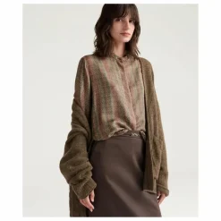 Momoni Chemise Arles Imprimée Soie | Marron