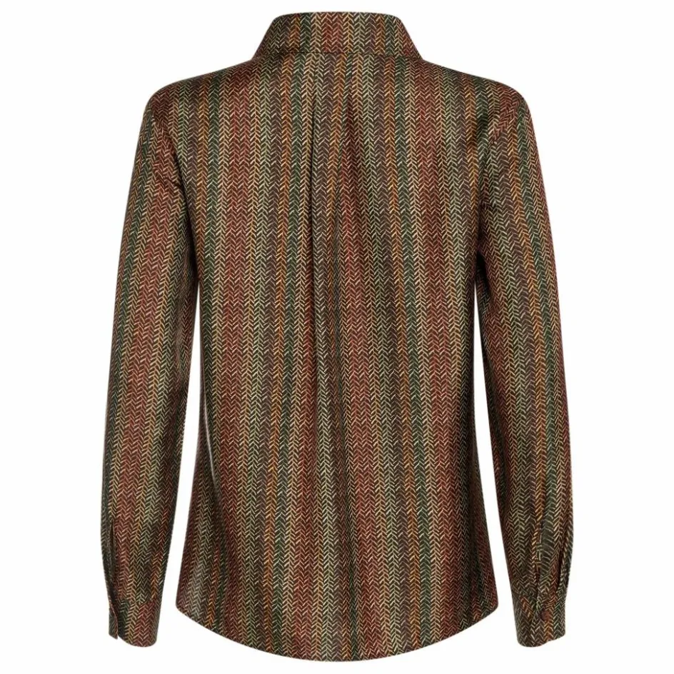 Momoni Chemise Arles Imprimée Soie | Marron